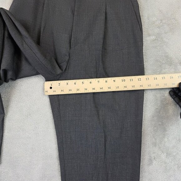 Uniqlo Pants Womens XS Gray Plaid High Rise Dress Trousers Work Office Stretch - Picture 6 of 11
